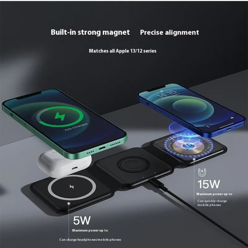 Veridium TriSync Motion™  3-in-1 Magnetic Station with Automatic Sync and 15W Power